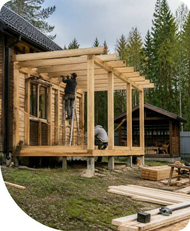 Строительство пристроек и построек на участке в Скопине